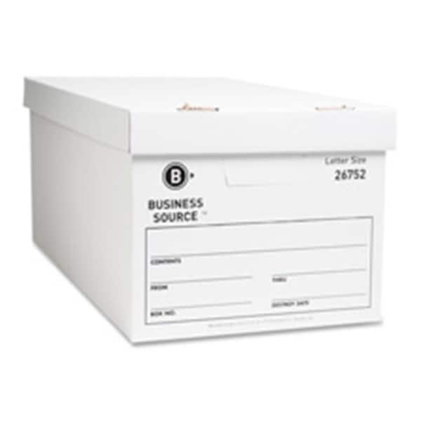 Business Source Storage Bin, Cardboard, White BSN26753 - main